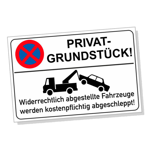 Parkverbotsschild WUNSCHTEXT hochkant Parken verboten Parkverbot schild DRU 0133 