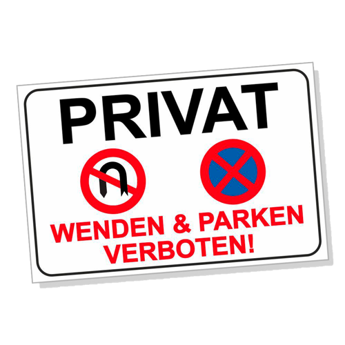 Parkverbotsschild WUNSCHTEXT parken verboten Parkverbot Schild DRU 0146 